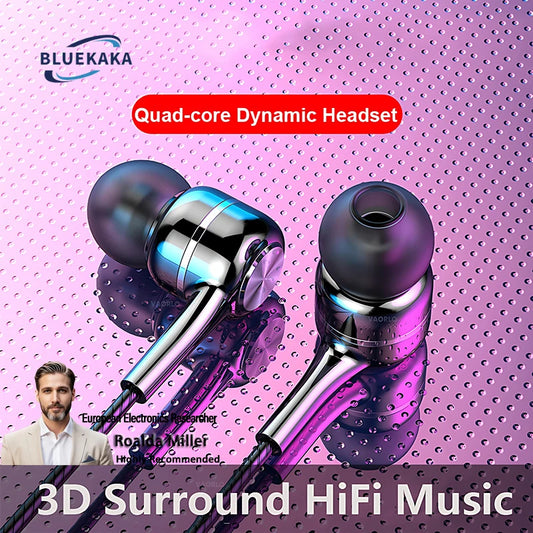 BLUEKAKA trådbundna in-ear-hörlurar med mikrofon – 3,5 mm