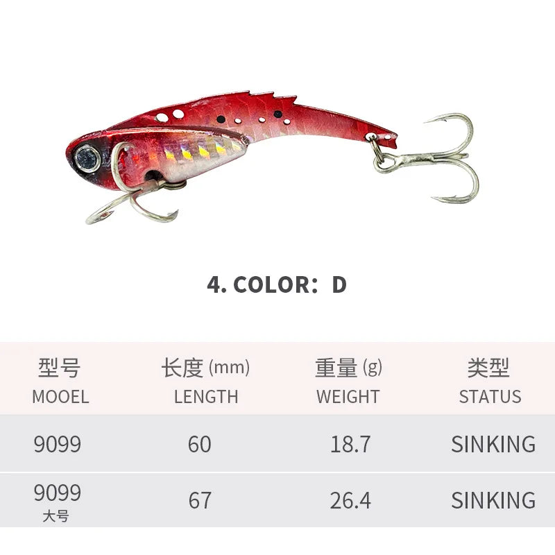 VIB submerged long throw lure for lure fishing, 60MM/67MM, Trembling swim tip 18.7G/26.4GB, VIB false bait fishing lure
