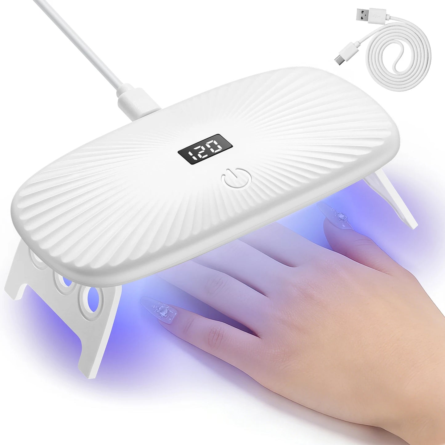 2-in-1 Handheld & Desktop UV Nail Lamp: Dual-Wavelength Fast Curing with 4-Timer Settings & Portable Design