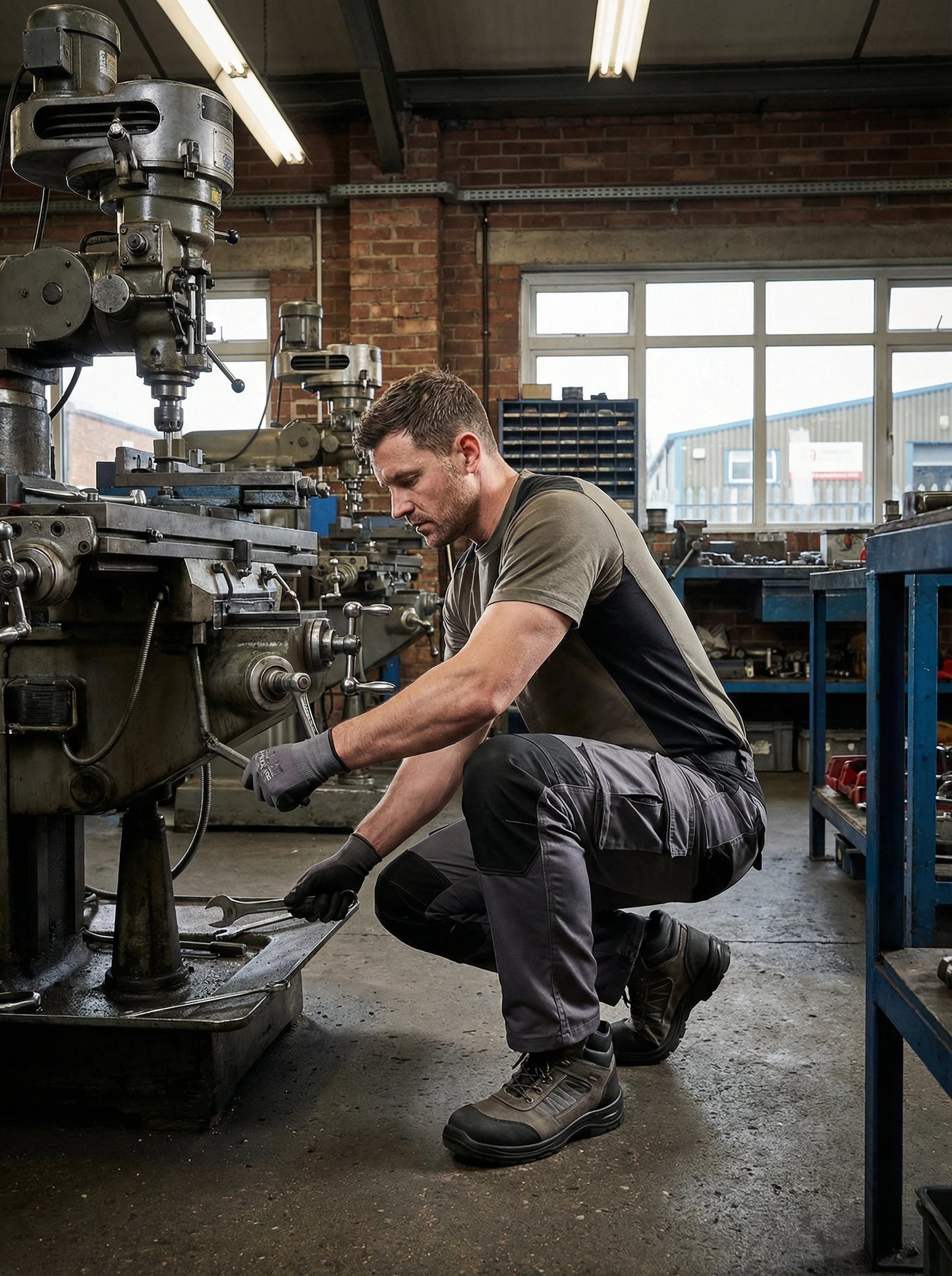 Men's Heavy Duty Work Pants, Non-Stretch Work Trousers with Multi-Function Pockets, Structured Fit, Ideal for Construction