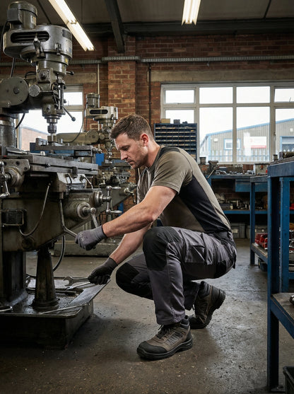 Men's Heavy Duty Work Pants, Non-Stretch Work Trousers with Multi-Function Pockets, Structured Fit, Ideal for Construction