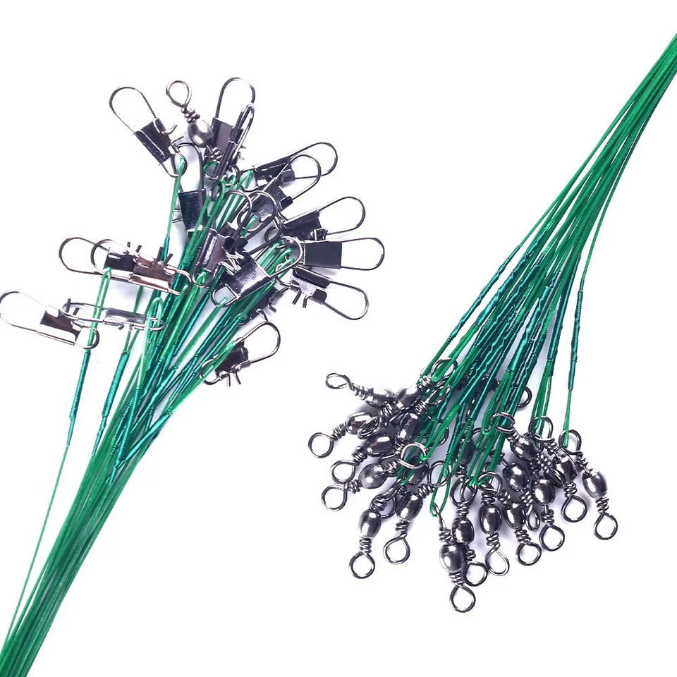 Stålförtommar med Svivel – 20-pack, 15/20/30cm, Betsskyddad Wire