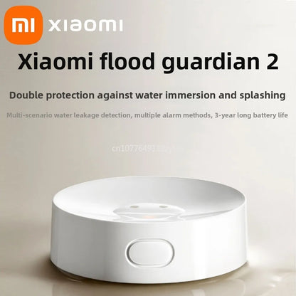 Xiaomi Water Leak Sensor 2 Bluetooth 5.2 Water Immersion Detector Soaking Sound and Light Alarm Remote Control with Mi Home APP