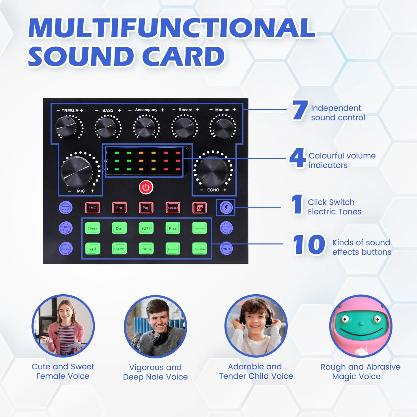 Professional Studio Recording Kit Podcast Music Mixer Equipment Condenser Microphone Set for PC Smartphone Laptop Computer Vlog