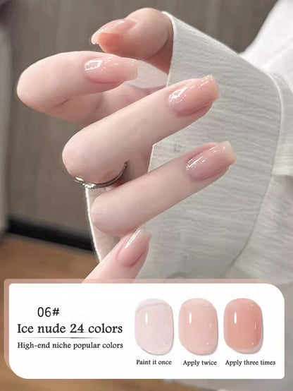 1-30pcs PSK Nude Pink Color Nail Art Ice Transparent Bare Color Nail Enamel 2026 New Net Red Popular White Gel Nail Polish
