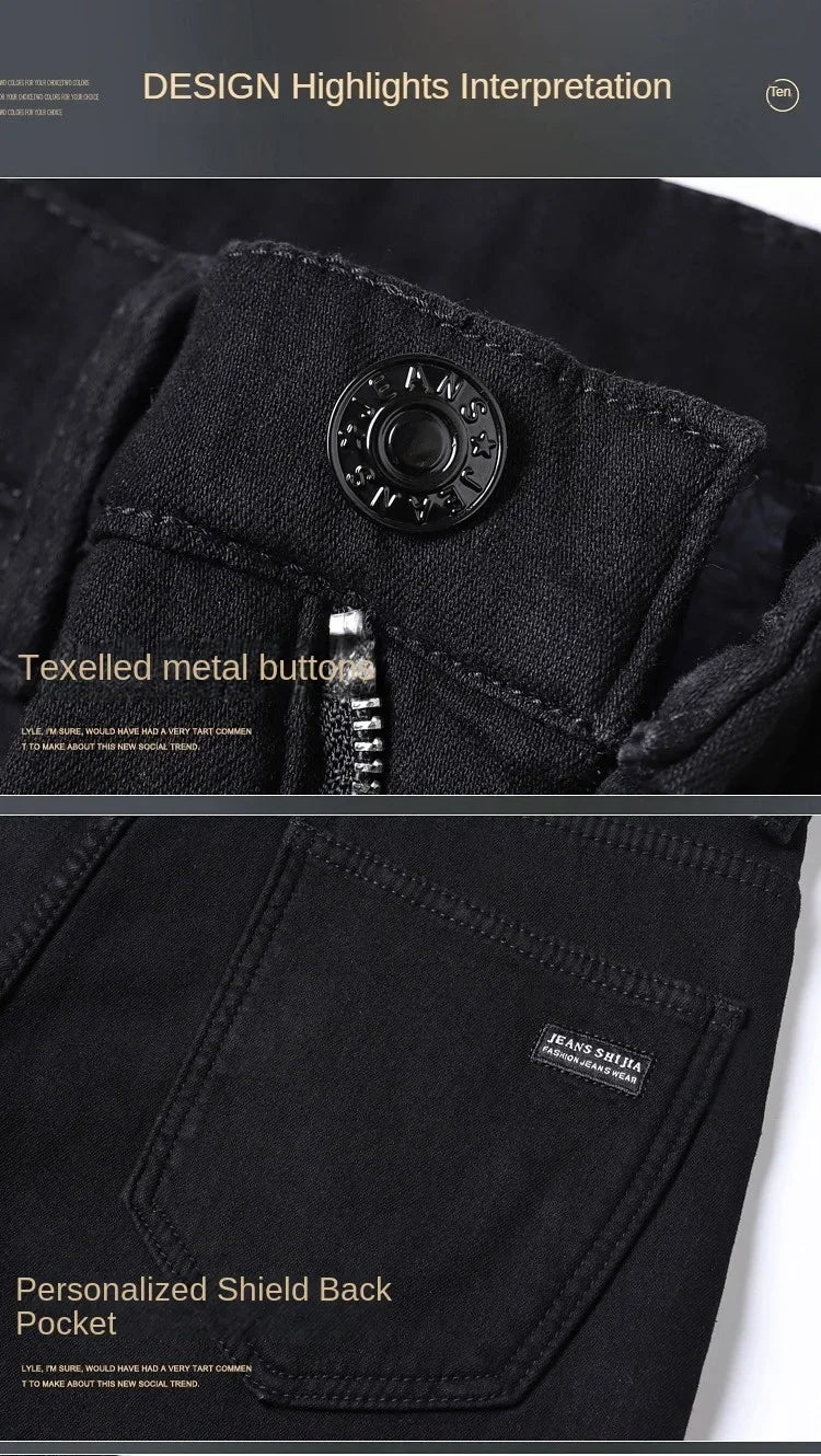 2026 Brand Brushed Jeans Winter Jeans Men Slim Fit Stretch Thick Velvet Pants Warm Jeans Casual Fleece Trousers Male