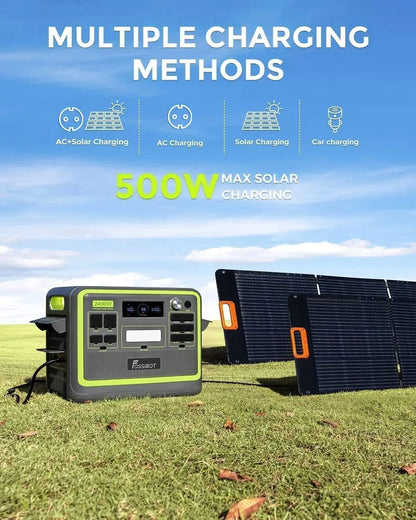 FOSSiBOT F2400 Portabel Power Station – 2048Wh, 2400W (4600W Peak), LiFePO4, 3×230V AC, App-styrning, EU-lager