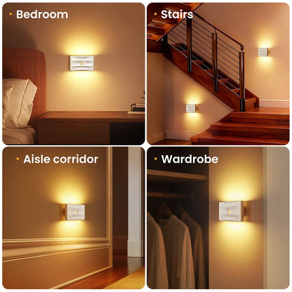 Uppladdningsbar LED-nattlampa med rörelsesensor – 2–8-pack