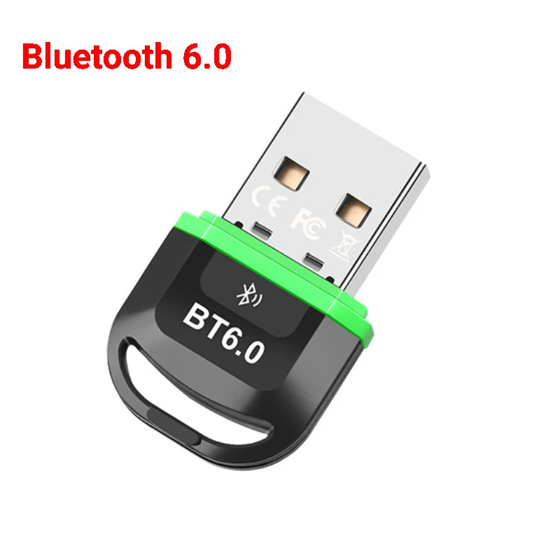 USB Bluetooth 6.0 Adapter Bluetooth 5.4 Dongle Bluetooth Receiver & Transmitter for Bluetooth Keyboard/Mouse/Headphone/Speaker