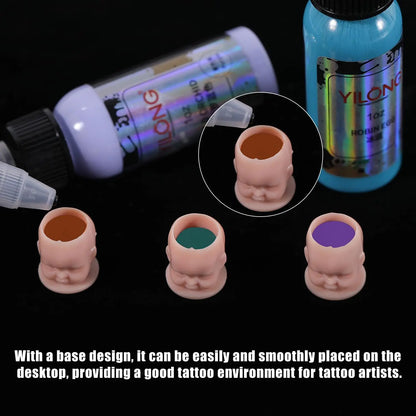 50/100/200pcs Plastic Disposable Tattoo Ink Cups With Base Pigment Clear Holder Container Cap Tattoo Accessory Permanent Makeup