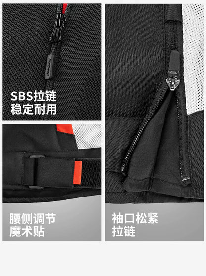 Motorcycle Jacket Summer Breathable Moto Riding Jacket Wear-resistant Motorbike Jacket Detachable protective equipment