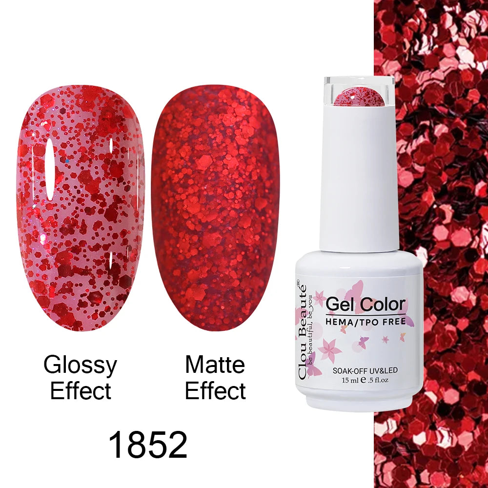 Clou Beaute Gel Nail Polish Neon Brown Royal Blue Red Green Pastal Nude Nail Art Varnishes Gel Lacquer Top Coat UV Gel Nail