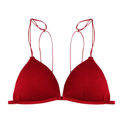 Fachion Triangle Bras for Women Beauty Back Push-up French Style Bra Thin Strape Solid Color Wireless Bra Girls
