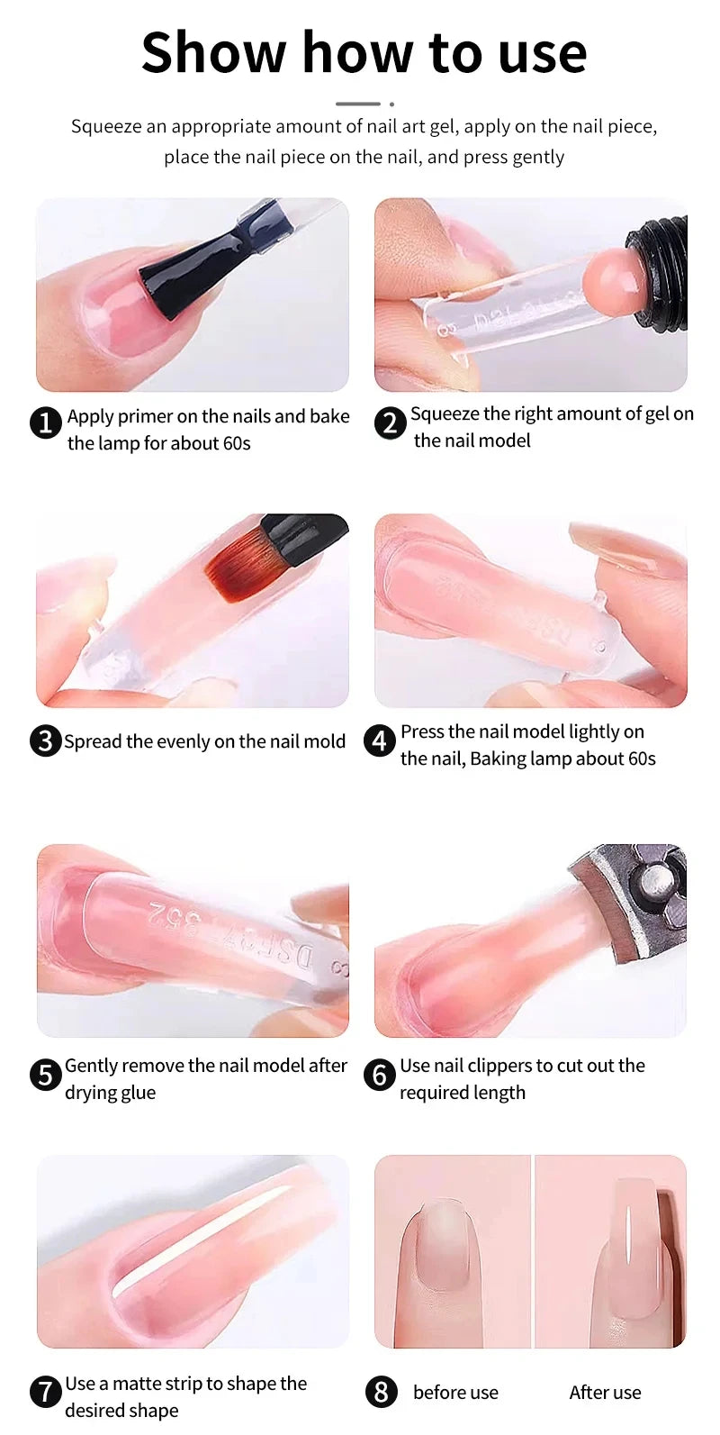 Poly Gel Extension Tool Set Professional Gel Nail Polish Kit With UV LED Nail Lamp Dryer And Electric Nail Drill Machine