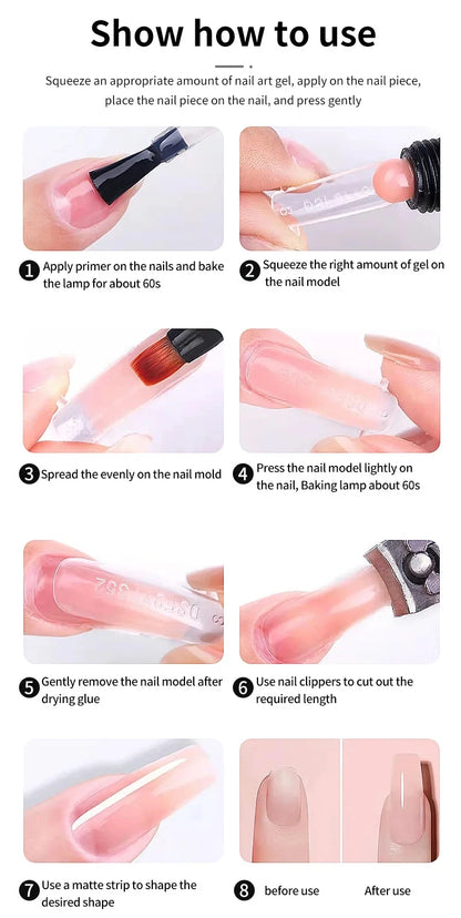 Poly Gel Extension Tool Set Professional Gel Nail Polish Kit With UV LED Nail Lamp Dryer And Electric Nail Drill Machine