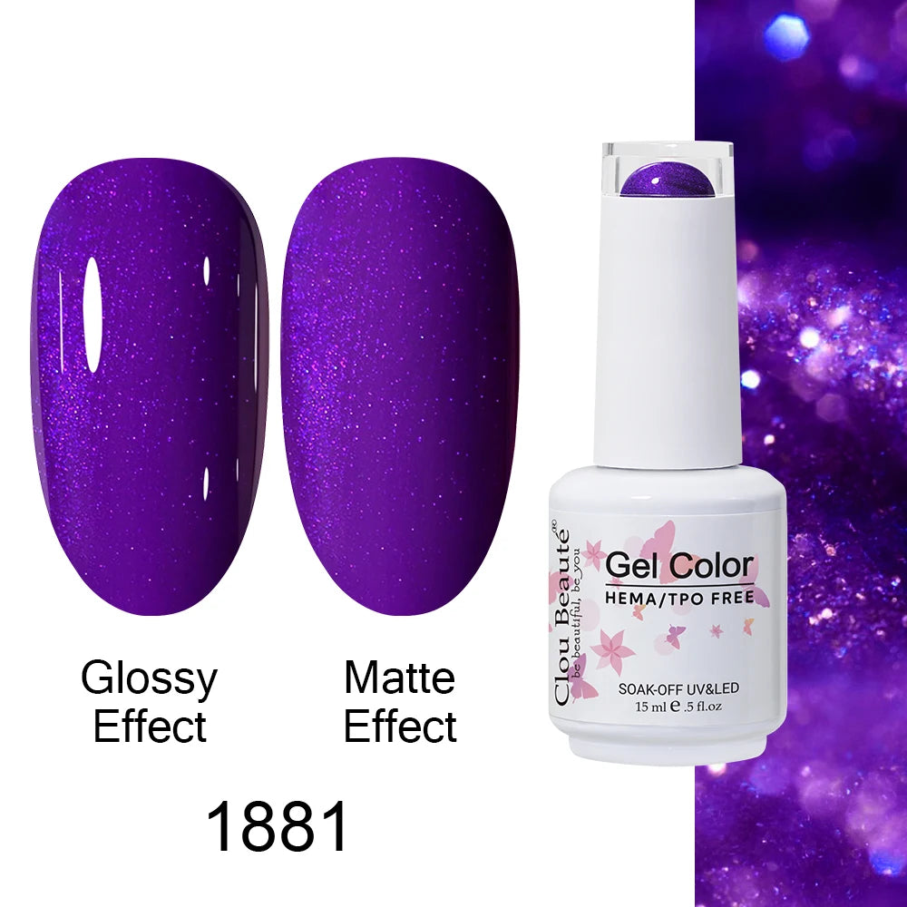 Clou Beaute Gel Nail Polish Neon Brown Royal Blue Red Green Pastal Nude Nail Art Varnishes Gel Lacquer Top Coat UV Gel Nail