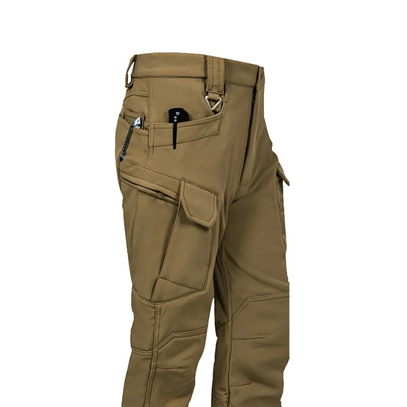 Outdoor Assault Pants with Thickened Fleece for Men Waterproof and Warm Various Colors of Casual Work Pants Hiking Pants