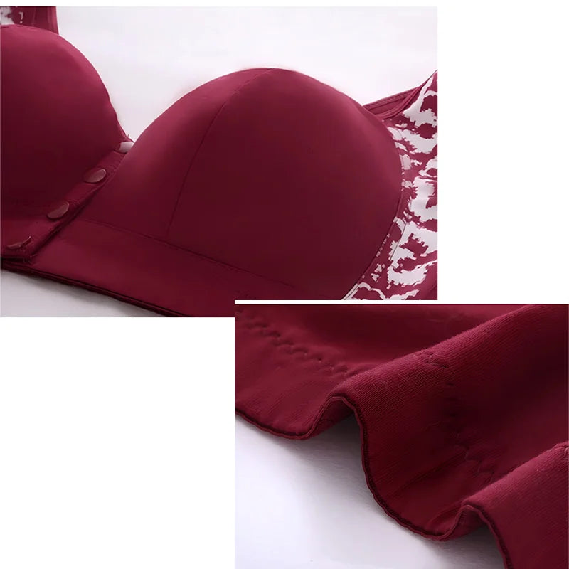 Plus Size Front Closure Wireless Comfort Bra - Seamless Full Coverage Easy on off Supportive E Cup Women's Bra 1XL-7XL
