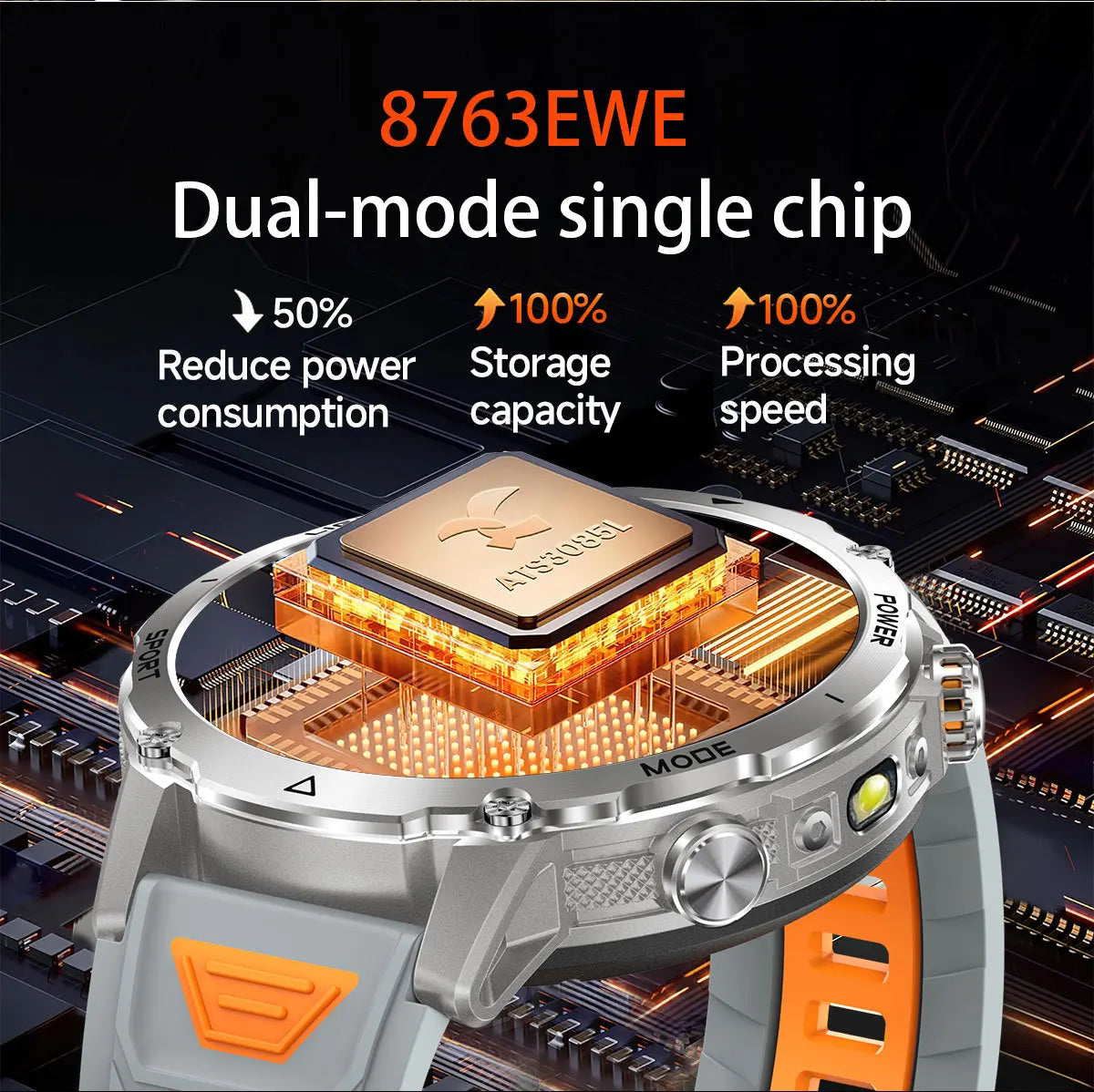 2026 1400mAh Big Battery Smart Watch Men Outdoor GPS Flashlight IP68 Waterproof Bluetooth Call AMOLED Military Sports Smartwatch