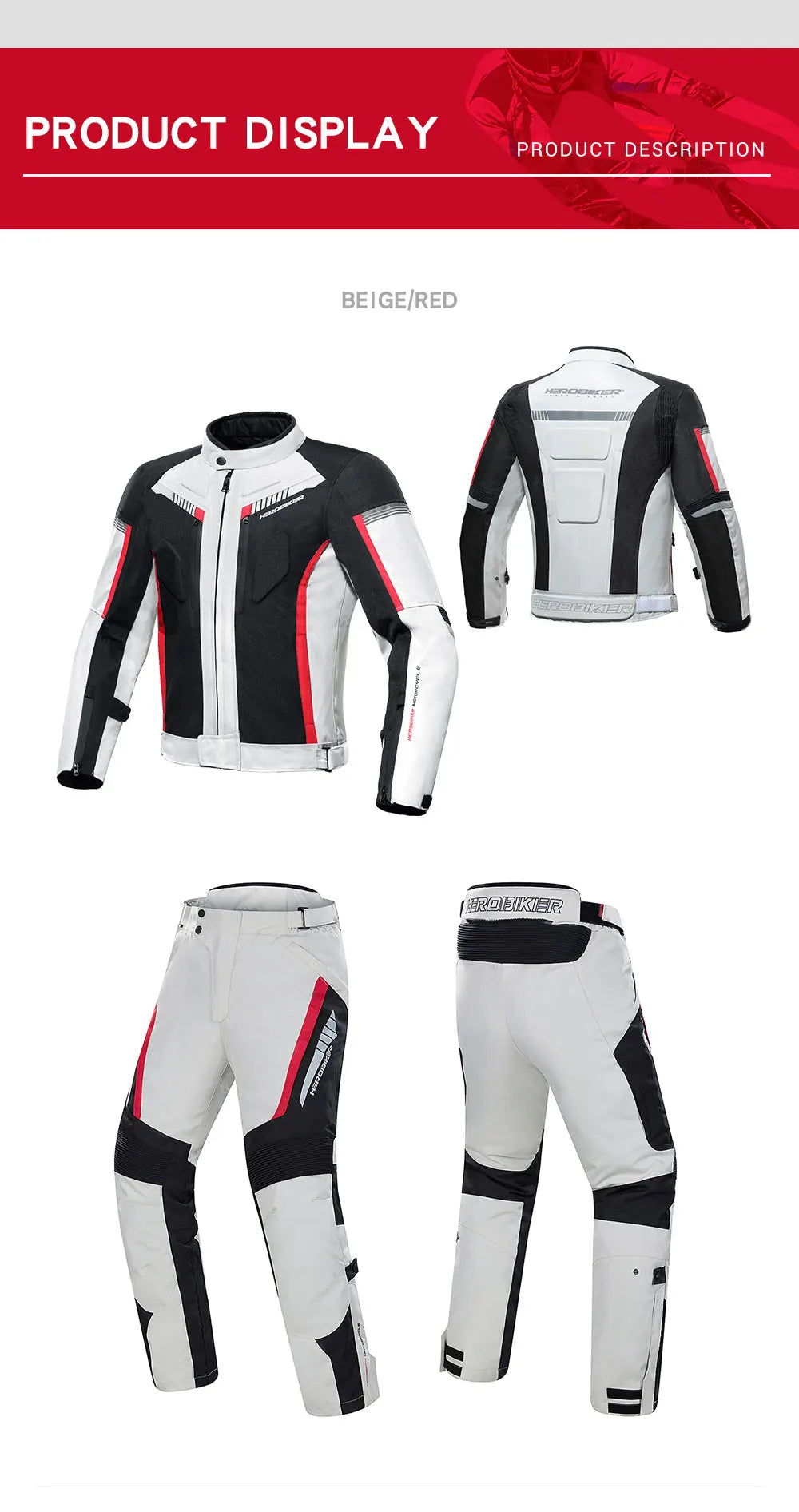 Men's Motorcycle Jackets Anti-fall Wear-resistant Motorbike Jacket With 5pcs Protector Motocross Racing Clothing Protection