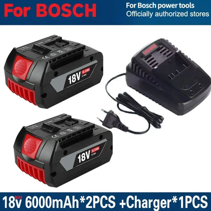 For Bosch 18V 6.0Ah, Professional Lithium Battery, Electric Rechargeable Battery, Bosch BAT609 BAT609G BAT618 BAT618G