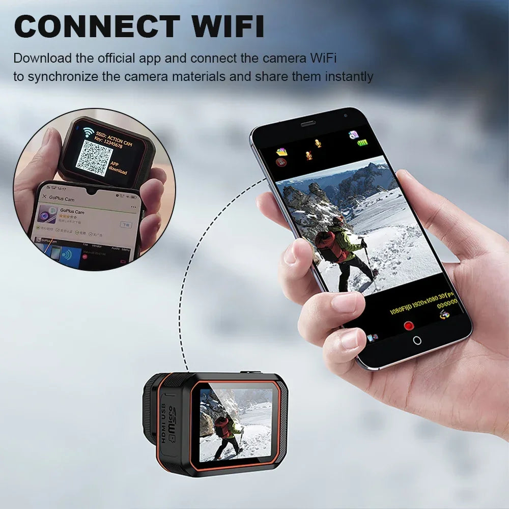 SC002 Action Camera 4K With Remote Control Screen Waterproof Sport Camera drive recorder Sports Camera Helmet Action Cam