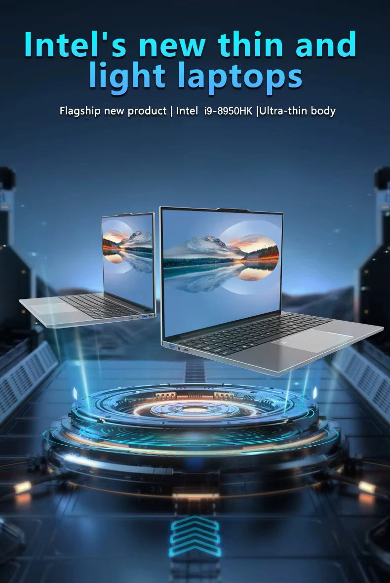 2026 Windows 11 15.6' Ultra Slim Portable Laptop Intel Core I9-9900 16GB RAM 1TB 2TB SSD Fingerprint Office Gaming Laptop PC
