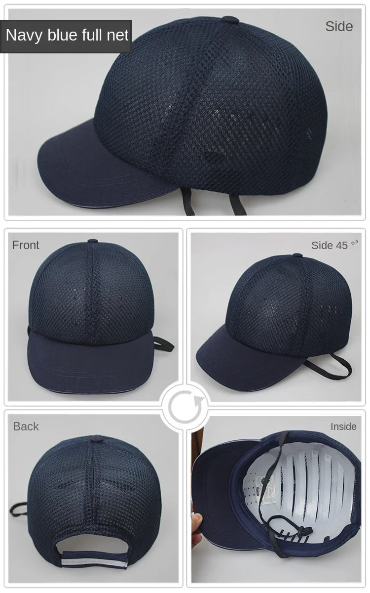 Bump Hat for Safety Baseball Cap Style Hard Hats for Adult Men Women Breathable Lightweight for Head Protection Short Brim