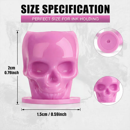 200/100/50PCS Disposable Skull Tattoo Ink Cups Black/White/Pink/Blue Pigment Container Plastic Ink Holder Tattoo Accessories