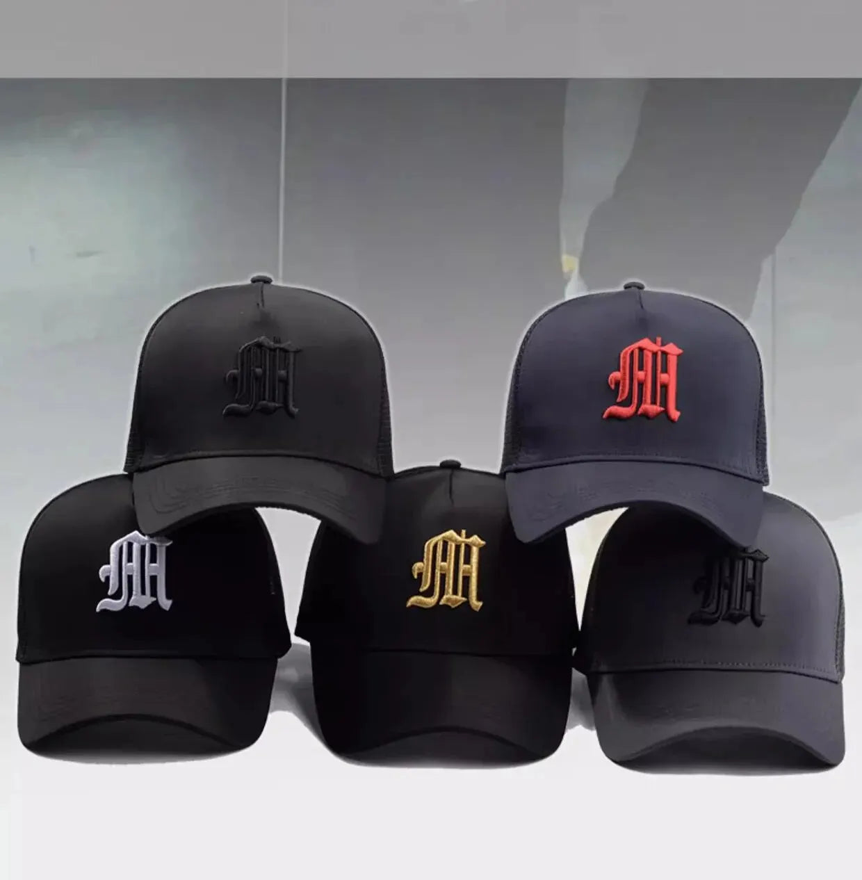 New Hat Men's Summer Thin High Top Baseball Cap Tide Big Head Fence Mesh Breathable Cap Sunscreen Sun Hat
