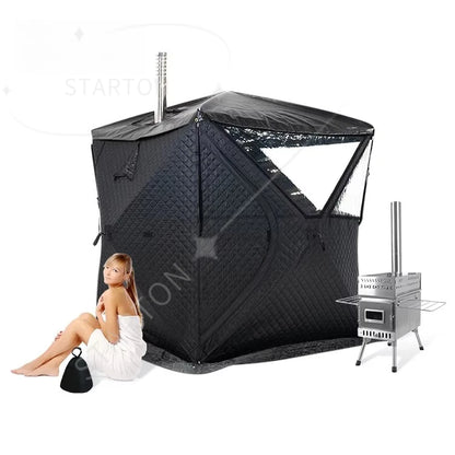 Portable Sauna Tent Easy Set Up 3-Layer to Keep Warm  Waterproof Oxford for Family Dry Sauna