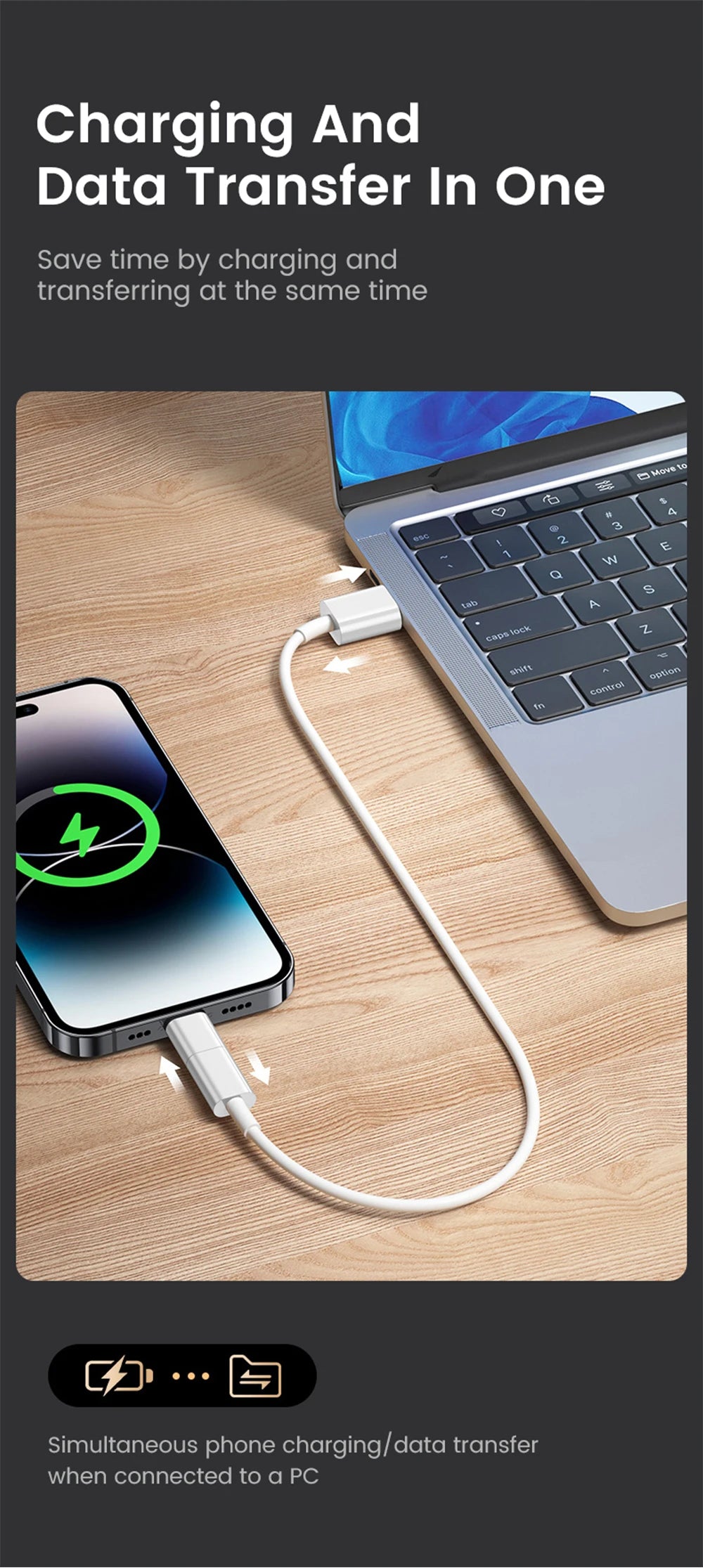 Type C To Lightning Adapter Type C Male To Lightning Female Converter High Speed Charging/Transfer Adapter for iphone 15 16