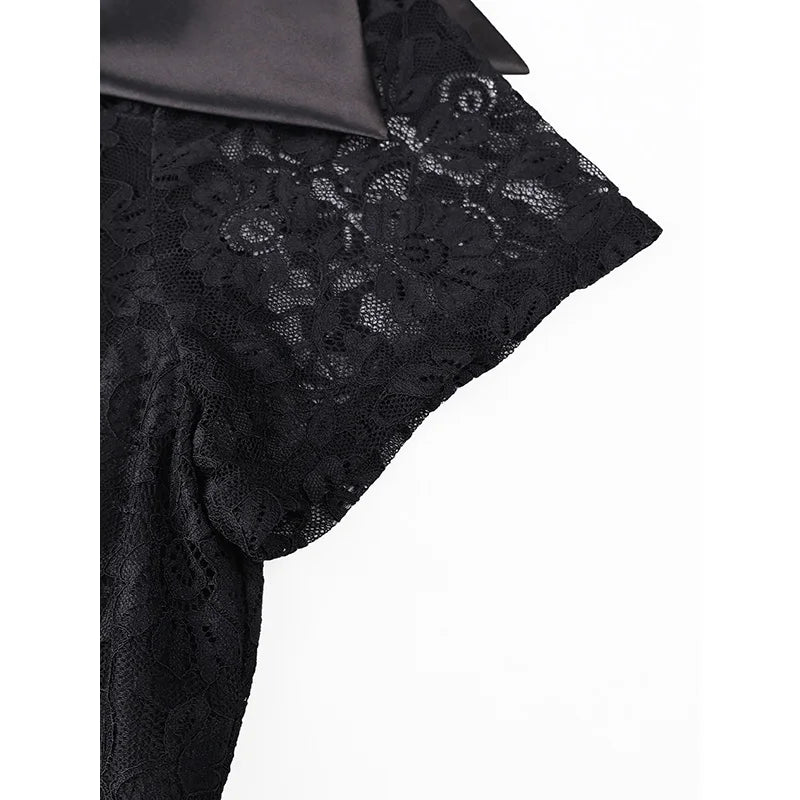Slergiri Plus Size Black Lace Rhinestone Belt Mermaid Hem Dress Women Elegant Evening Party Gown Ladies Bodycon Long Dresses