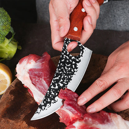 Handsmitt Kockkniv Professionell – Urbeningskniv Slaktarkniv Rostfritt Stål Kök, Valfritt med Bryne/Knivskydd
