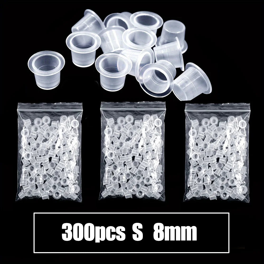 1000/100pcs Disposable Tattoo Ink Cups S/M/L Plastic Clear Holder Container Cap for Tattoo Pigment Permanent Makeup Accessories