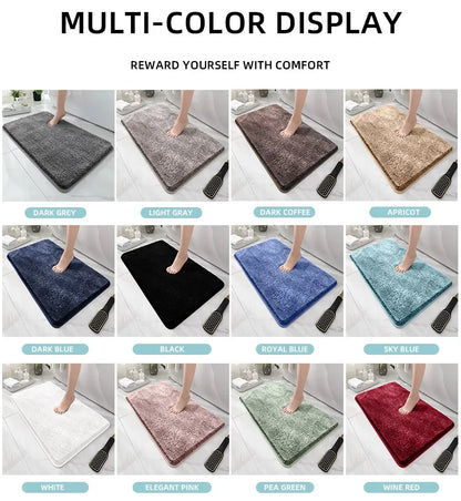 Rounded and thickened bathroom floor mat, bathtub absorbent mat, plush material, anti slip foot mat, entrance door mat, bathroom