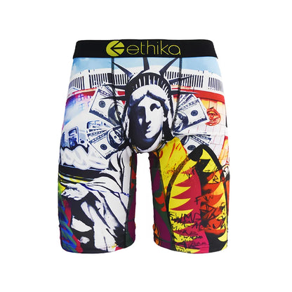 ETHIKA Herrboxers – Andningsbar Mesh-kil, Tryckta Mönster, Plus Size S–3XL