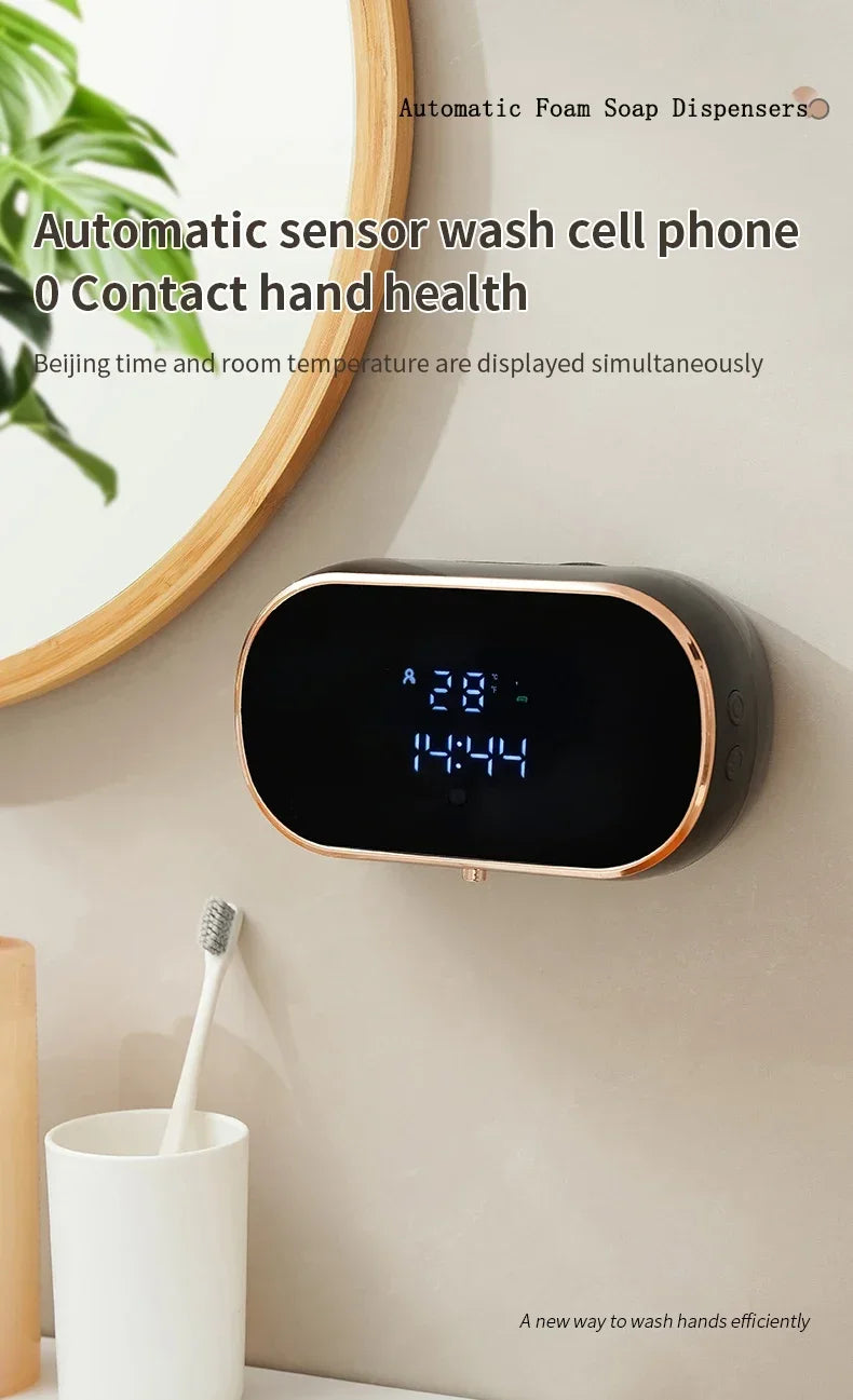 Automatic Foam Soap Dispensers for Bathroom Smart Washing Hand Machine with USB Charging Two Colors with ABS Material