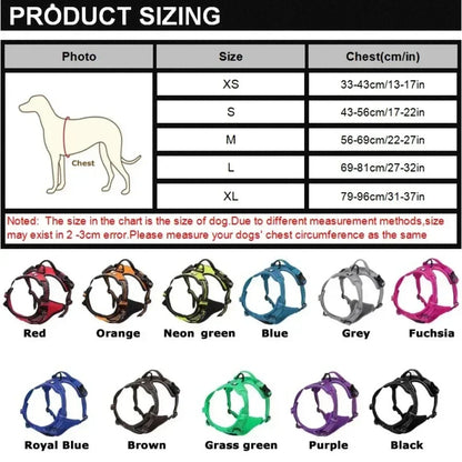Reflexsele & Andningsbar Hundsele – Justerbar Väst för Små, Medelstora & Stora Hundar, S–XL
