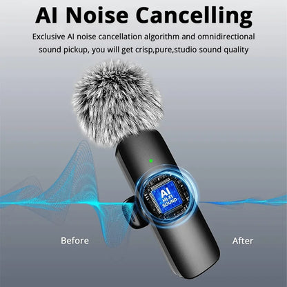 Wireless Lavalier Lapel Microphone for iPhone, iPad, Mini Video Recording Mic for Interview Video Podcast Vlog Noise Reduction