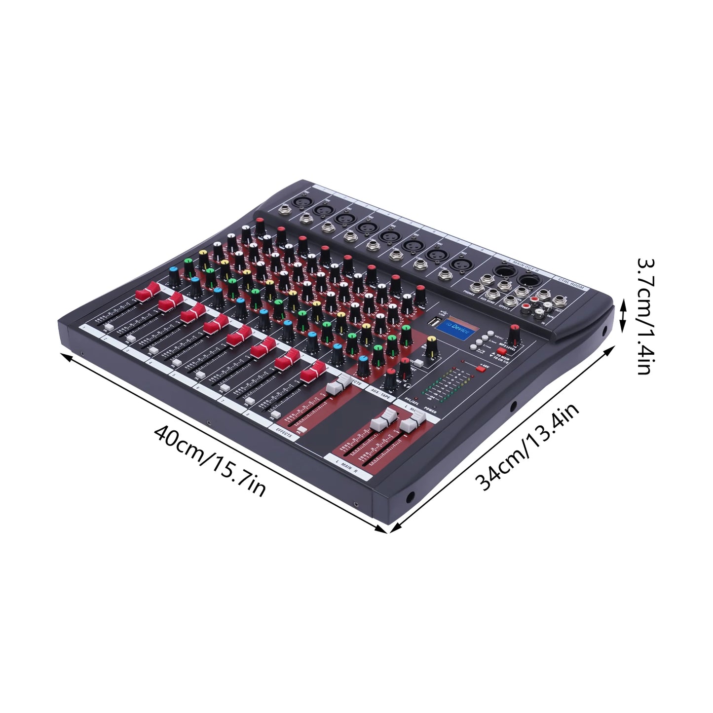 7/8-Channel Professioneller Mixer, Soundboard Konsole with Bluetooth USB PC Recording Input XLR Microphone Jack
