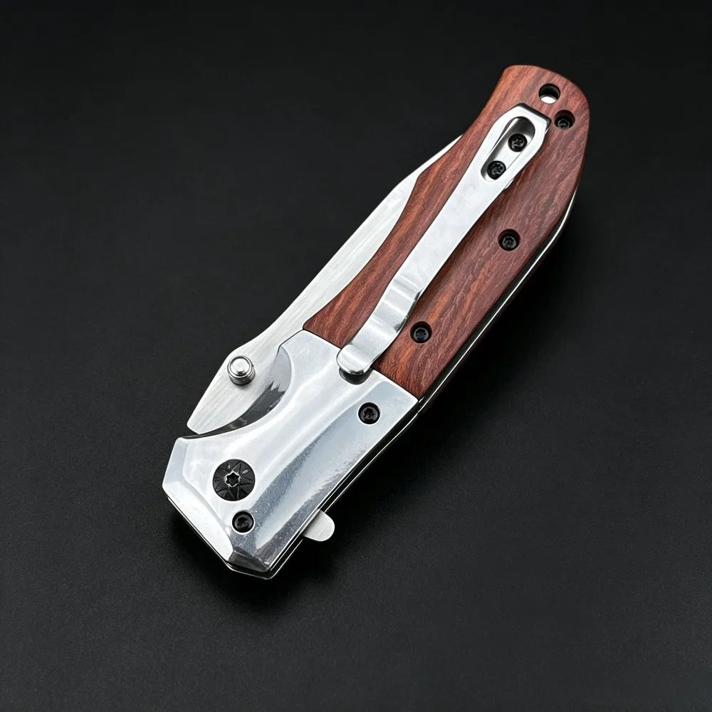 TOP Quality Folding Pocket Knife 420 Steel+walnut Wood Handle 5Cr13Mov Blade Portable Outdoor EDC Hunting Utility Knife