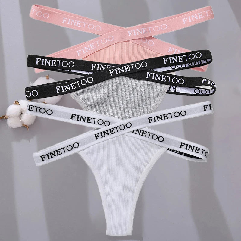3-pack stringtrosor med korsade sidoband i bomull, M–XL