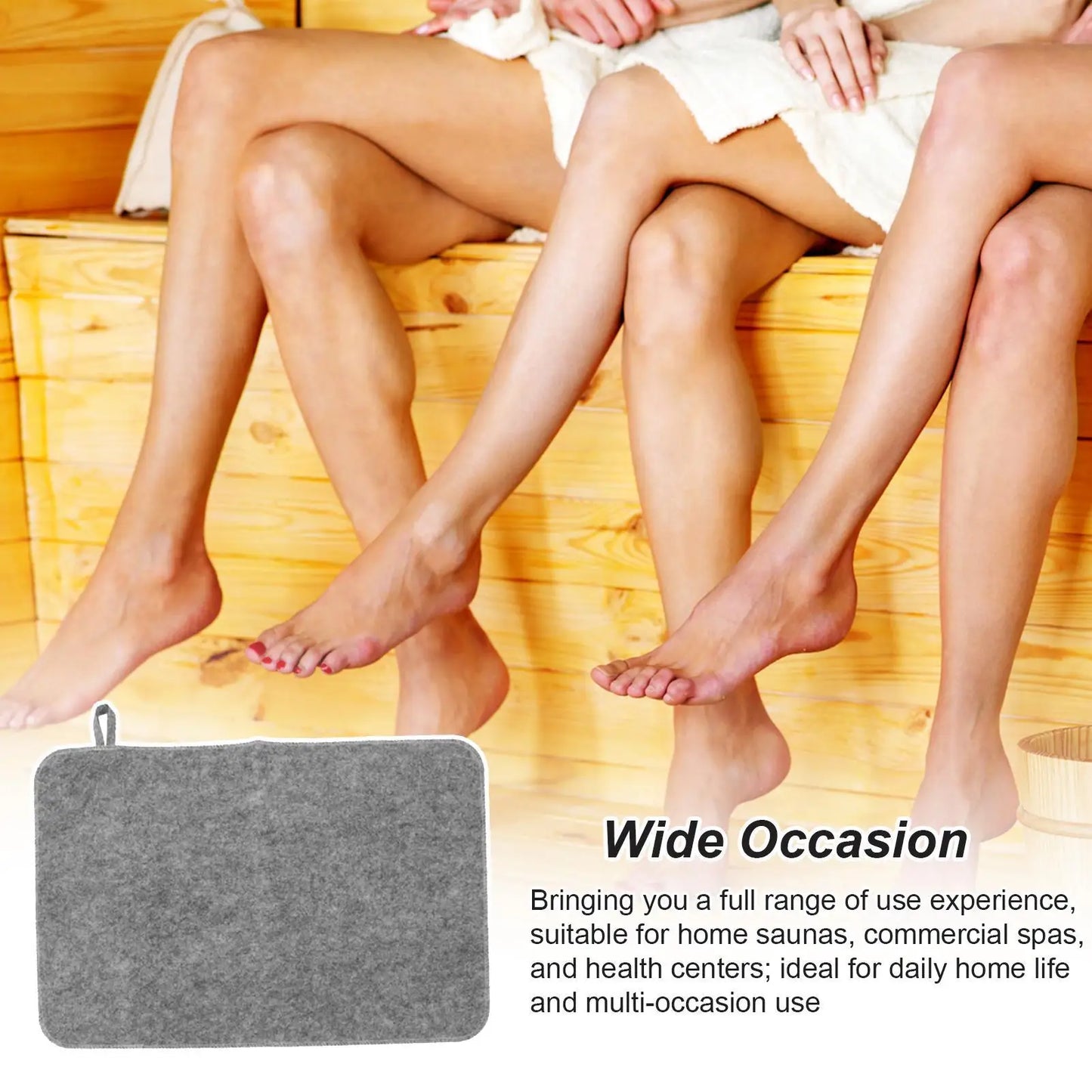 50x33cm Sauna Mat 2pcs Sauna Seat Cover Felt Cushion Steam Room Accessories Water Absorbent Heat Insulation Mat Bench Protector
