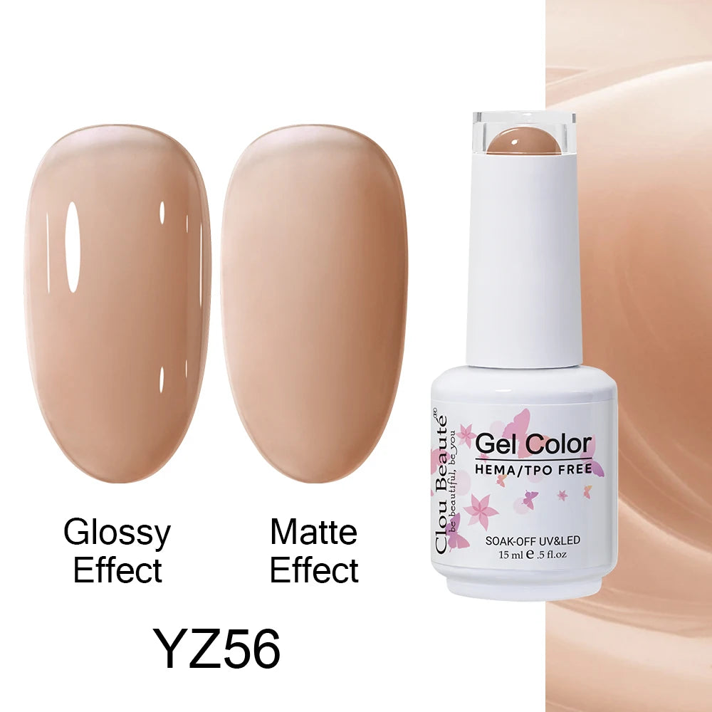 Clou Beaute Gel Nail Polish Neon Brown Royal Blue Red Green Pastal Nude Nail Art Varnishes Gel Lacquer Top Coat UV Gel Nail
