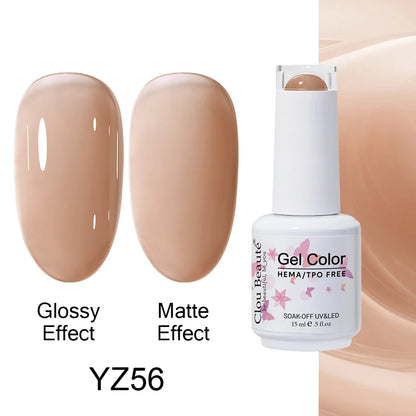 Clou Beaute Gel Nail Polish Neon Brown Royal Blue Red Green Pastal Nude Nail Art Varnishes Gel Lacquer Top Coat UV Gel Nail