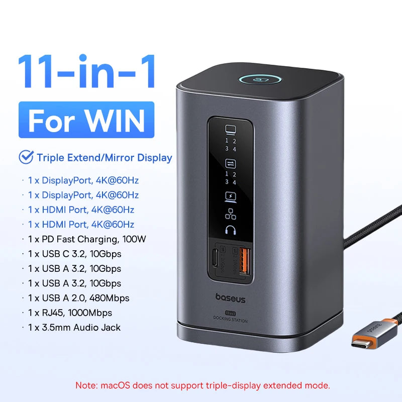 Baseus Spacemate RD1 Pro USB-C-docka – 11/12/15-i-1