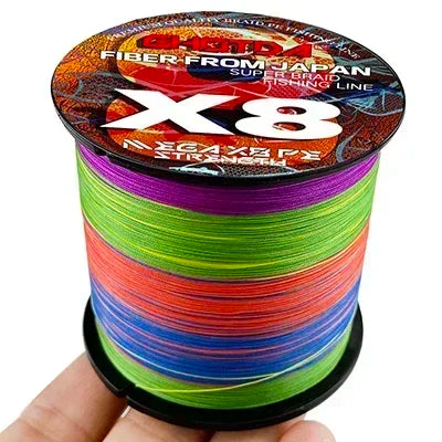 GHOTDA X8 Braided Lure Fishing Lines for JIG Pesca Carp Multifilament Fly Wire PE Line Saltwater 100M 300M 8kg-35kg Strong Cord