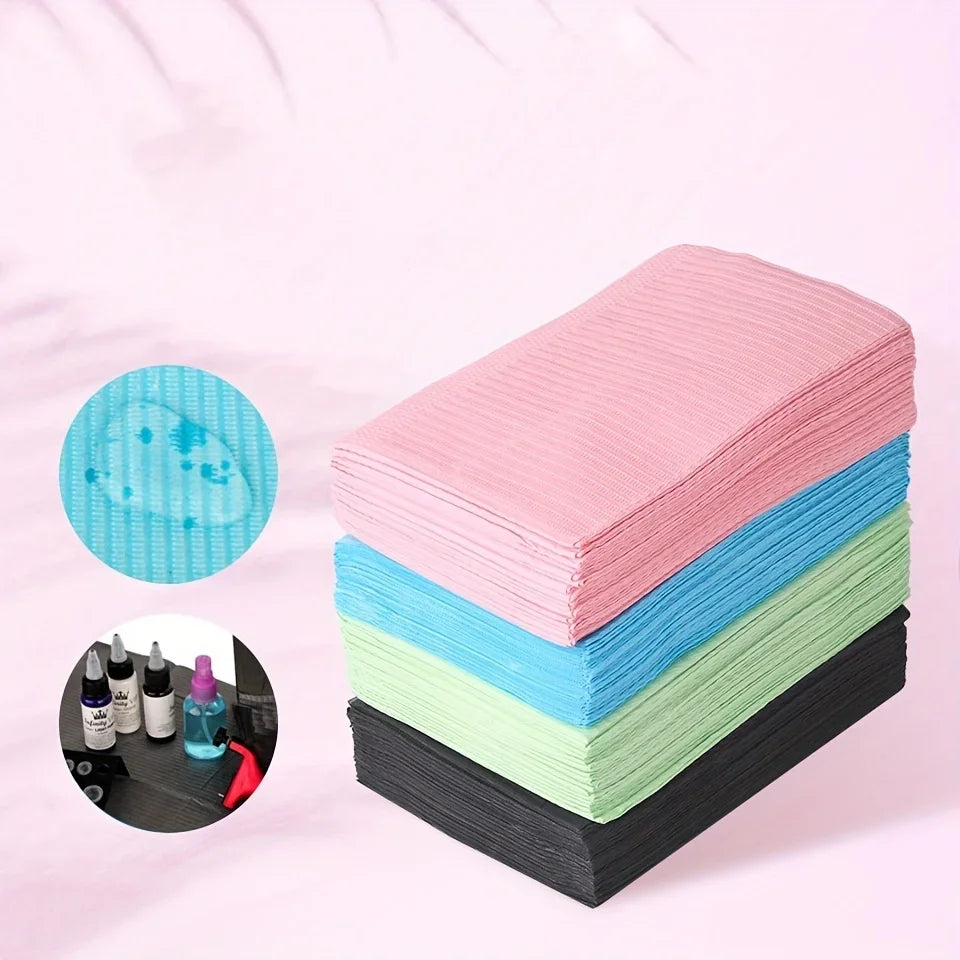 125/50/25Pcs Black One-time Tattoo Cleaning Wipes Pad Disposable Dental Piercing Bibs Waterproof Sheets Paper Tattoo Accessories