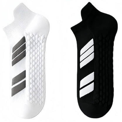10Pairs Black Low Cut Sports Socks Unisex Breathable Sweat Absorbing Running Basketball Leisure Towel Bottom Socks for Men And W